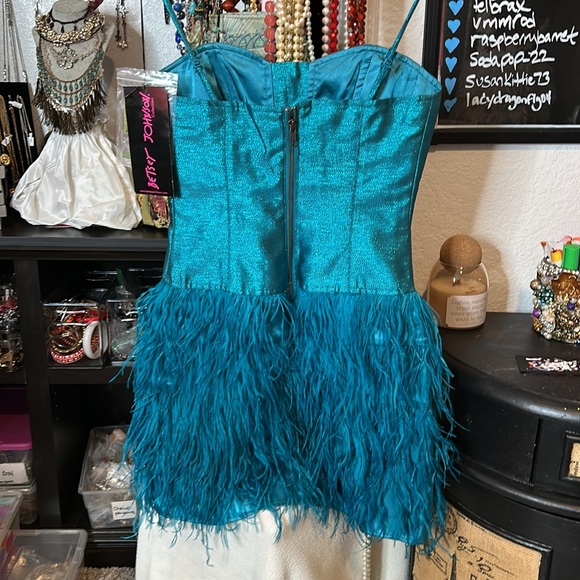 Vintage NWT Betsey Johnson Peacock Feather Dress Size 0 - Picture 2 of 3